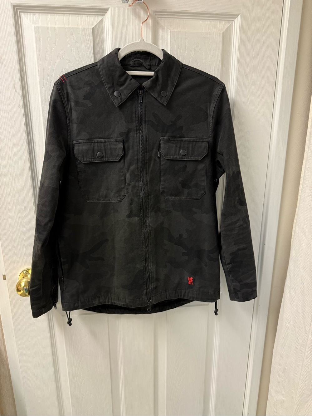 Chrome Industries Gray Camo Button Down Utility Military Jacket Mens Small S